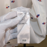 Gucci White Cotton Shirt with Red and Blue Heart Embroidery