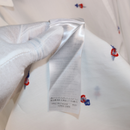 Gucci White Cotton Shirt with Red and Blue Heart Embroidery