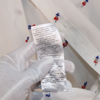 Gucci White Cotton Shirt with Red and Blue Heart Embroidery