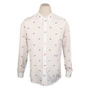 Gucci White Cotton Shirt with Red and Blue Heart Embroidery