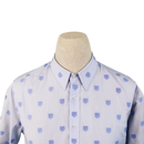 Gucci Blue Checks Cotton Tiger Head Embroidered Shirt