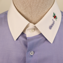 Gucci Blue Embroidered Collar Shirt