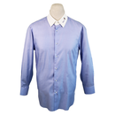 Gucci Blue Embroidered Collar Shirt