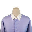 Gucci Blue Embroidered Collar Shirt
