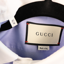 Gucci Blue Embroidered Collar Shirt