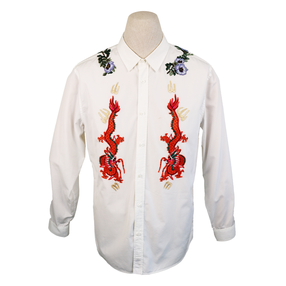 Gucci White Embroidered Shirt