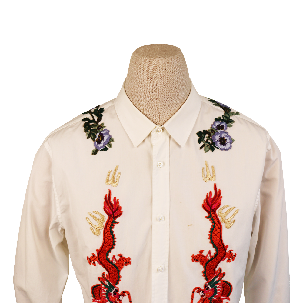 Gucci White Embroidered Shirt
