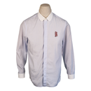 Gucci White Contrast Collar Shirt with Red Snake Embroidery
