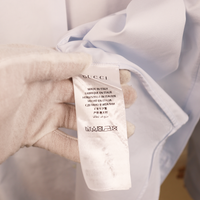 Gucci White Shirt with “Blind for Love” Collar Embroidery