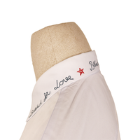 Gucci White Shirt with “Blind for Love” Collar Embroidery