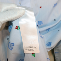 Gucci White Shirt with Blue Skull Embroidery and Club Collar