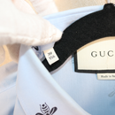Gucci Light Blue Bee & Star Print Cotton Shirt