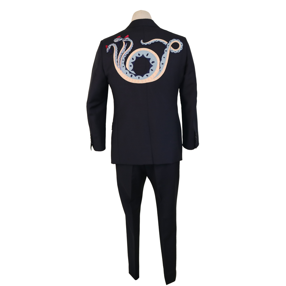 Gucci Dark Navy Suit  Mohair-Wool Suit Set
