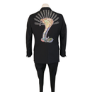 Gucci Black Jeweled Cobra Embroidered Mohair-Wool Suit Set