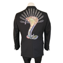 Gucci Black Jeweled Cobra Embroidered Mohair-Wool Suit Set
