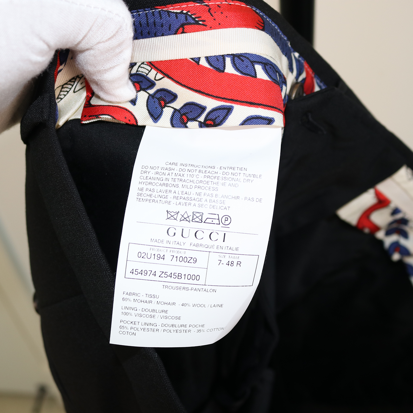 Gucci Black Jeweled Cobra Embroidered Mohair-Wool Suit Set