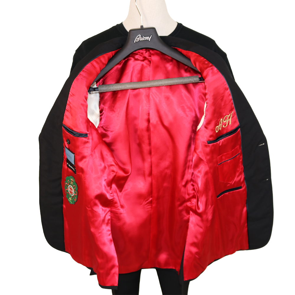 Gucci Black Jeweled Cobra Embroidered Mohair-Wool Suit Set