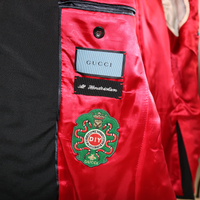 Gucci Black Jeweled Cobra Embroidered Mohair-Wool Suit Set