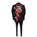 Gucci Black Wool Suit with Loved Dragon Back Embroidery