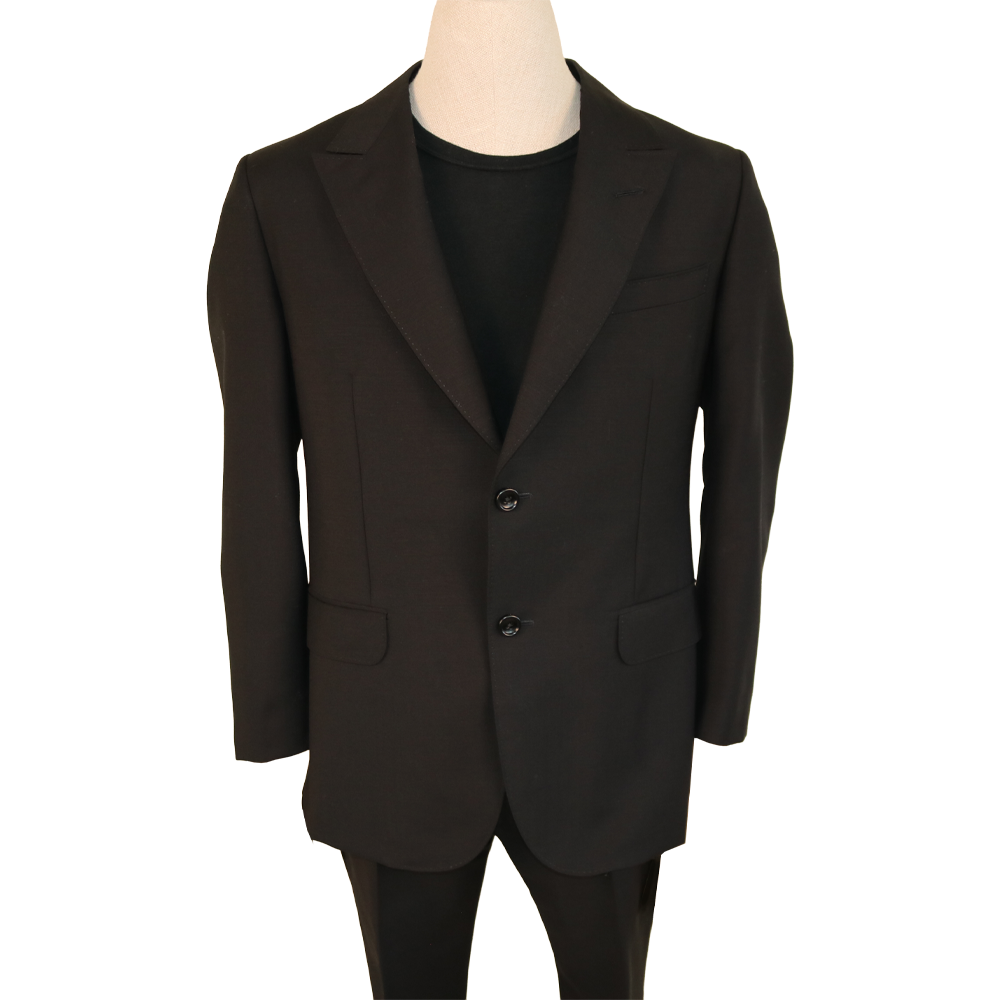 Gucci Black Wool Suit with Loved Dragon Back Embroidery