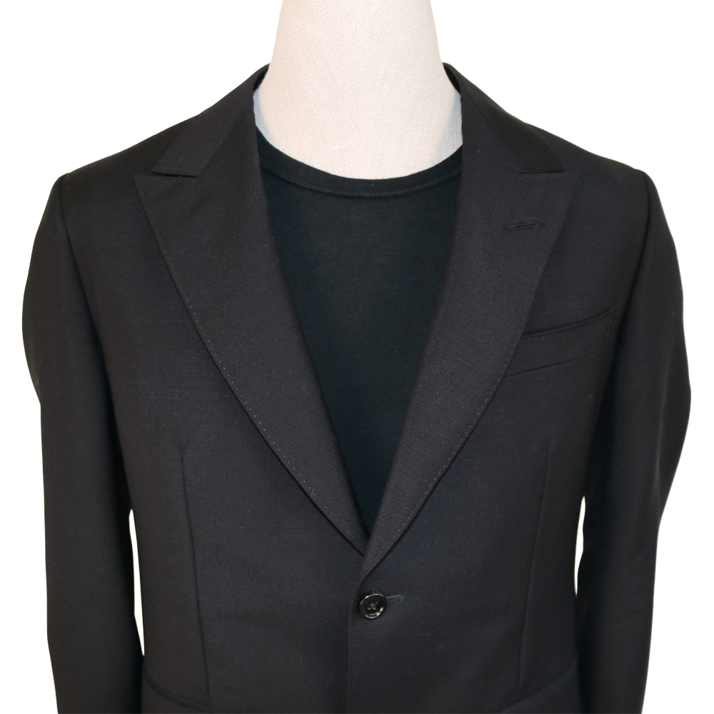 Gucci Black Wool Suit with Loved Dragon Back Embroidery