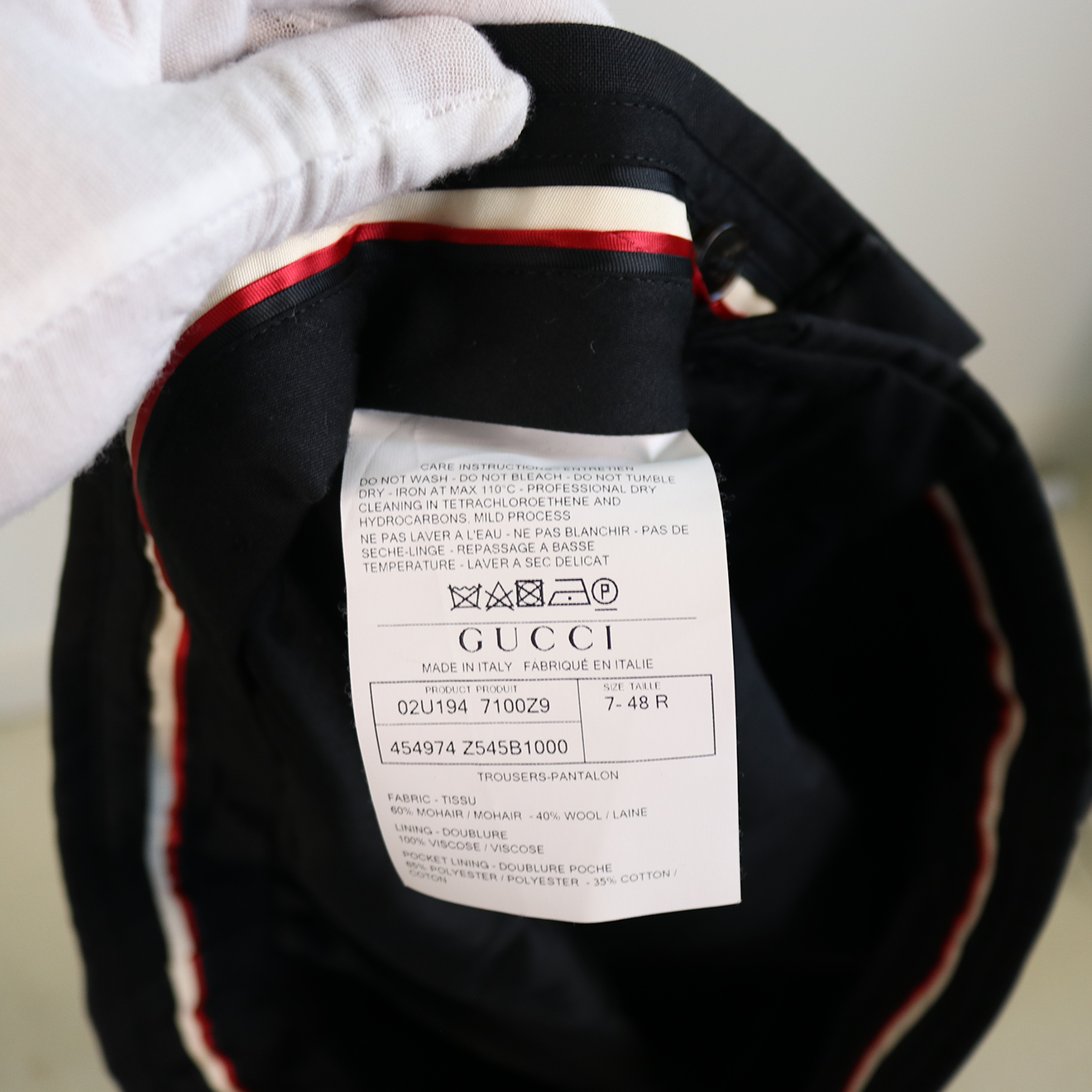 Gucci Black Wool Suit with Loved Dragon Back Embroidery