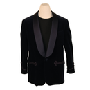 Gucci Black Velvet Smoking Jacket with Satin Shawl Lapel and Rope Knot Detail