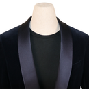 Gucci Black Velvet Smoking Jacket with Satin Shawl Lapel and Rope Knot Detail