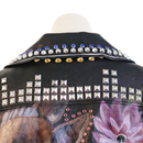 Gucci Studded Floral Leather Jacket with Deer Back Artwork