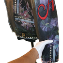 Gucci Studded Floral Leather Jacket with Deer Back Artwork