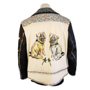 Gucci Hand-Painted Leather Jacket with Pug Art & Crystal Embellishments