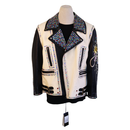 Gucci Hand-Painted Leather Jacket with Pug Art & Crystal Embellishments