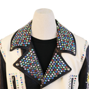 Gucci Hand-Painted Leather Jacket with Pug Art & Crystal Embellishments