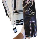 Gucci Hand-Painted Leather Jacket with Pug Art & Crystal Embellishments