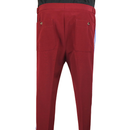 Gucci Burgundy Trousers with Blue Side Stripe and Self Belt