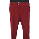Gucci Burgundy Trousers with Blue Side Stripe and Self Belt