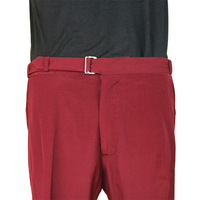 Gucci Burgundy Trousers with Blue Side Stripe and Self Belt