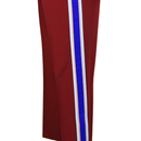 Gucci Burgundy Trousers with Blue Side Stripe and Self Belt