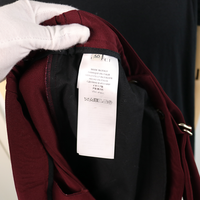 Gucci Burgundy Trousers with Blue Side Stripe and Self Belt