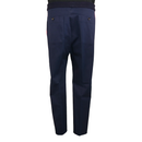 Gucci Navy Pleated Trousers with Red Side Stripe and Knit Waistband