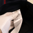 Gucci Navy Pleated Trousers with Red Side Stripe and Knit Waistband