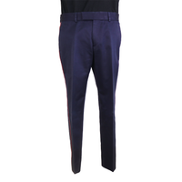 Gucci Navy Trousers with Red and Green Side Stripe