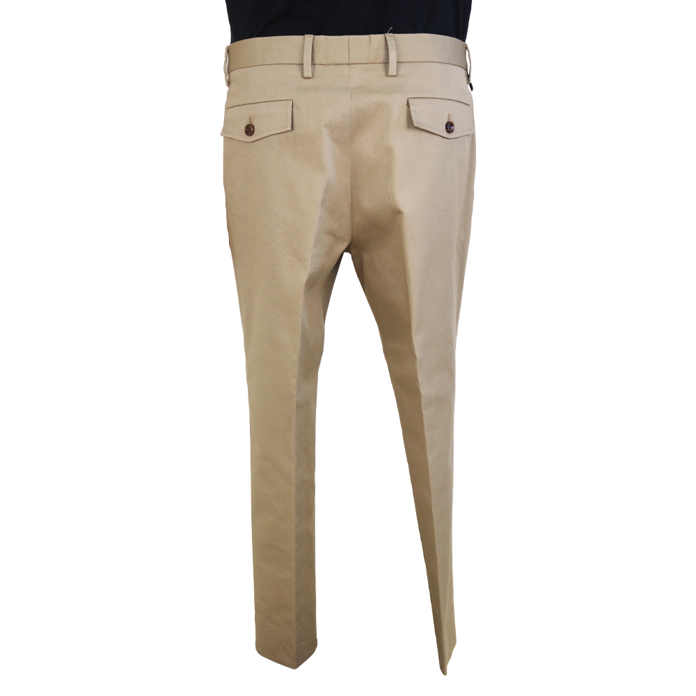Gucci Beige Cotton Trousers with Web & Bee Waistband Detail