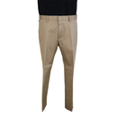 Gucci Beige Cotton Trousers with Web & Bee Waistband Detail