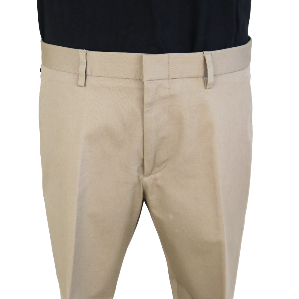 Gucci Beige Cotton Trousers with Web & Bee Waistband Detail