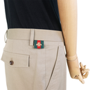 Gucci Beige Cotton Trousers with Web & Bee Waistband Detail