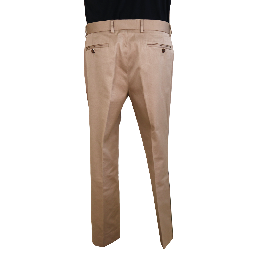 Gucci Beige Cotton Chino Trousers with Web Stripe Side Detail
