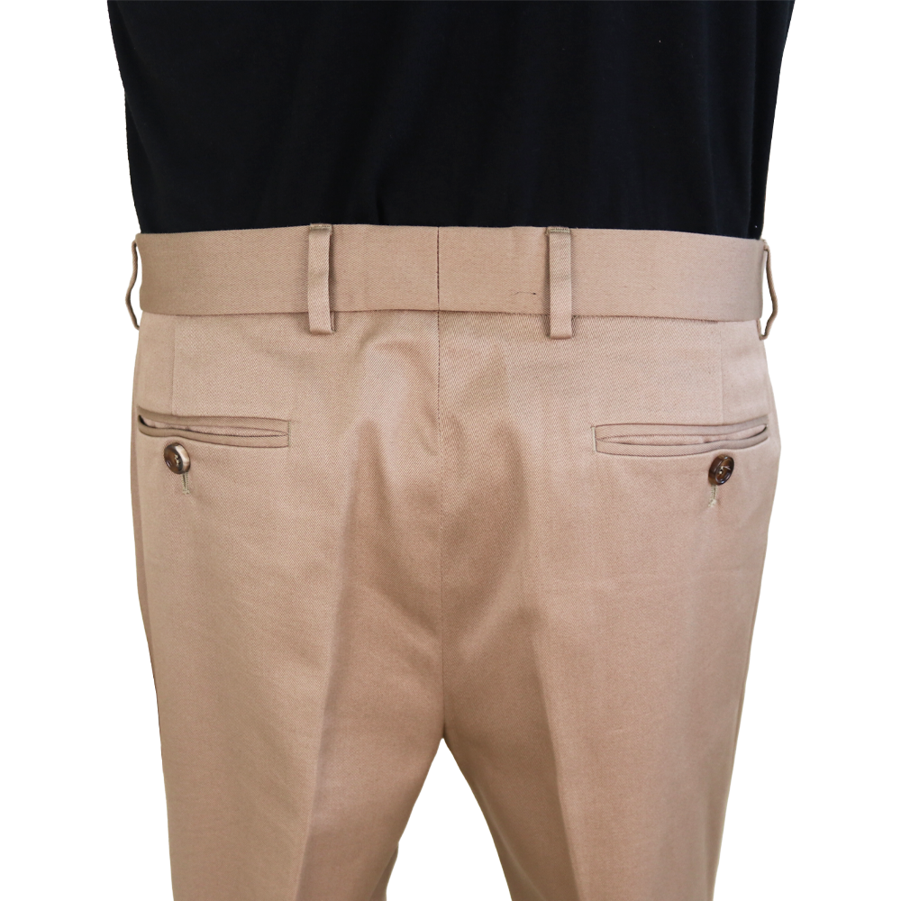 Gucci Beige Cotton Chino Trousers with Web Stripe Side Detail