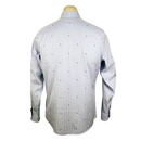 Gucci Blue Gingham Cotton Shirt with All-Over Red Heart Embroidery