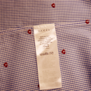 Gucci Blue Gingham Cotton Shirt with All-Over Red Heart Embroidery
